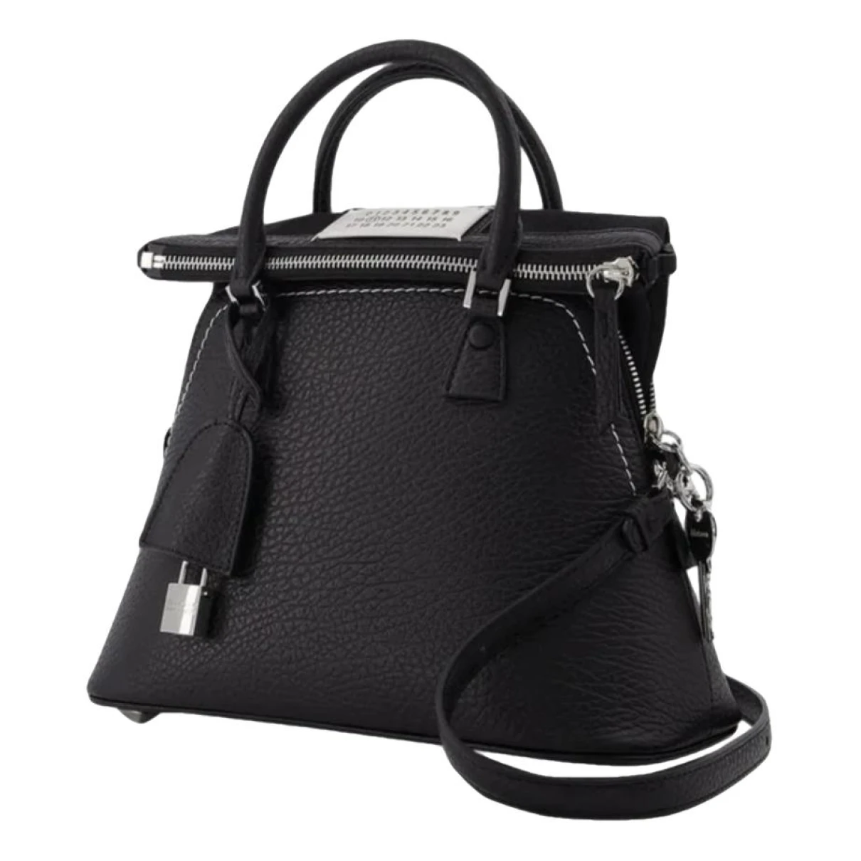 Pre-owned Maison Margiela 5ac Leather Handbag In Black