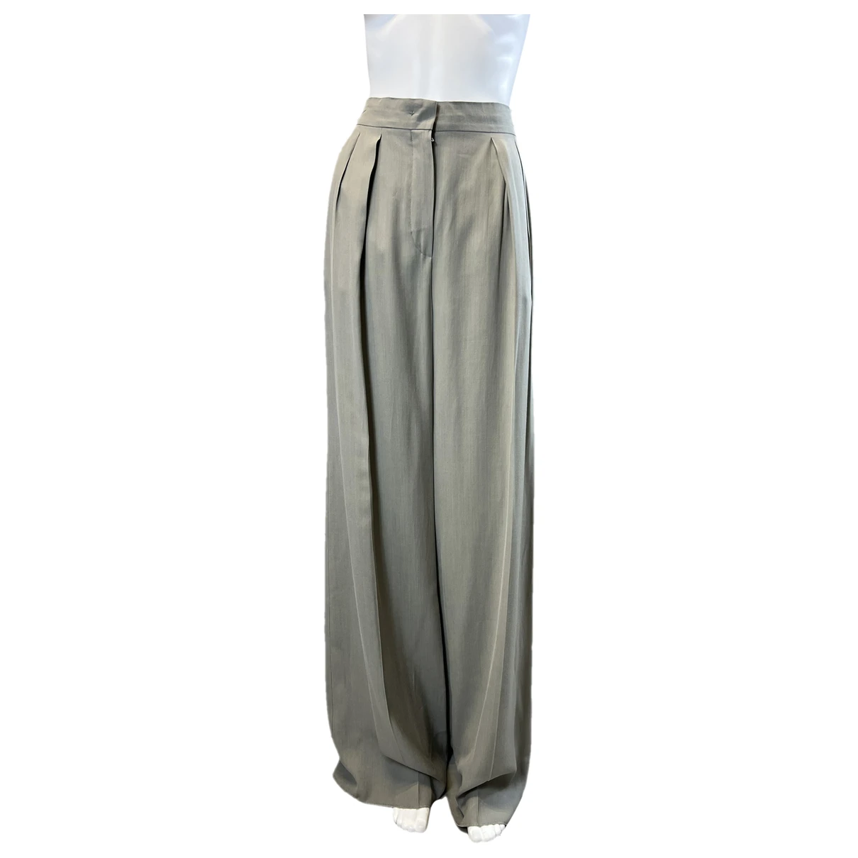 Pre-owned Max Mara Straight Pants In Grey