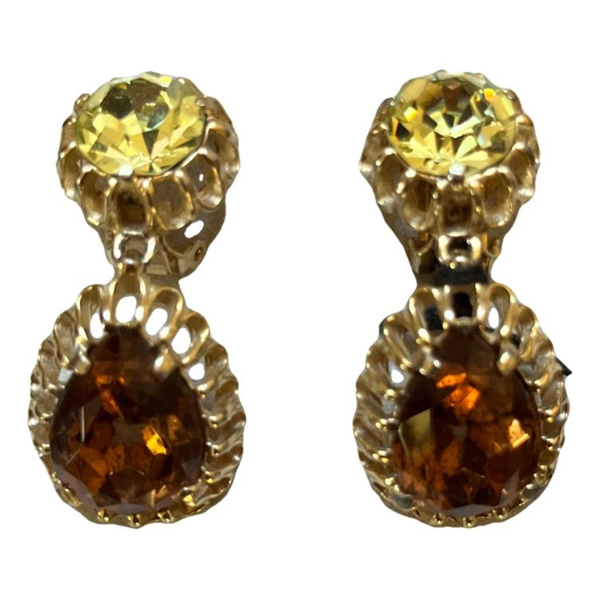 Pre-owned Schiaparelli Yellow Gold Earrings In Other