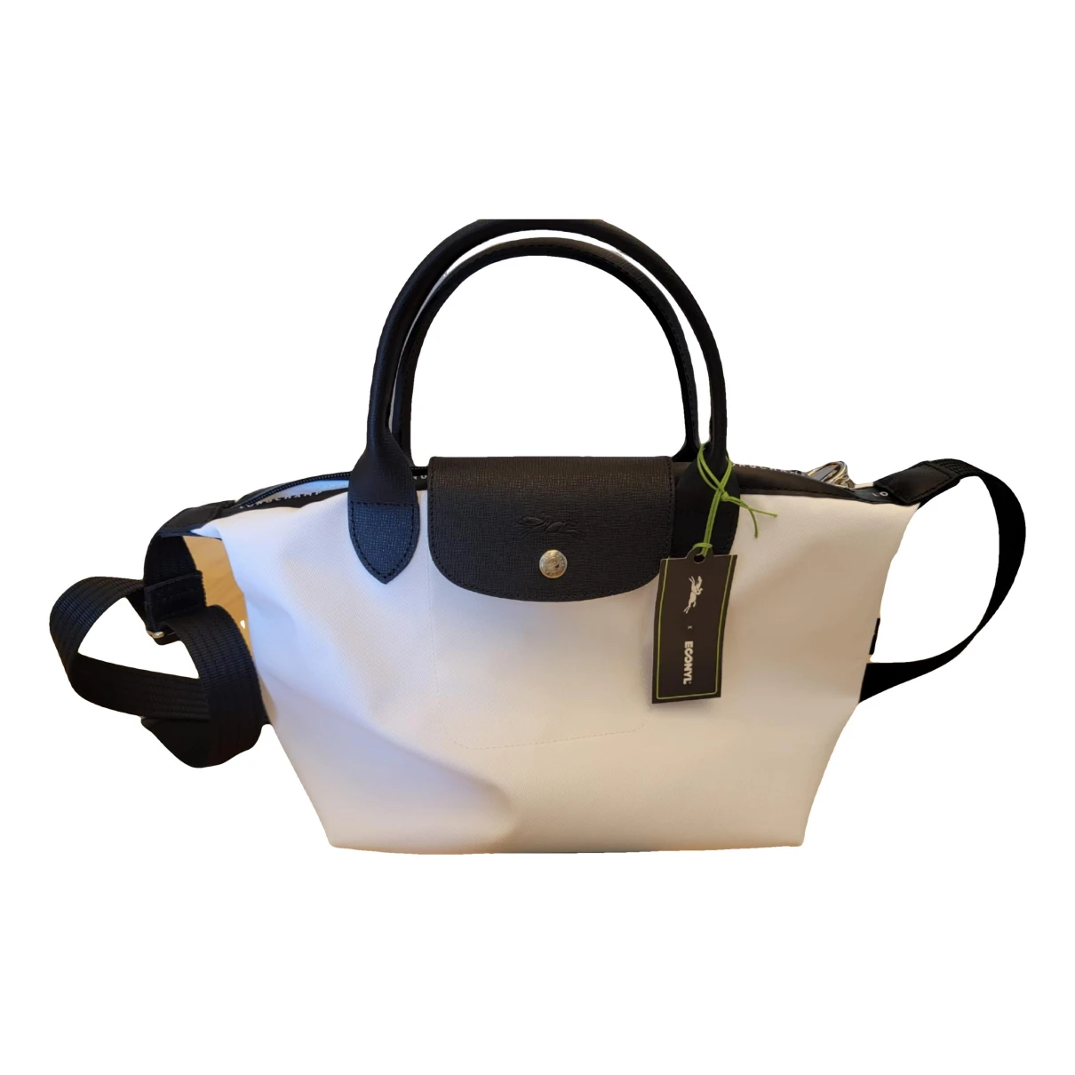 Pre-owned Longchamp Pliage Handbag In White