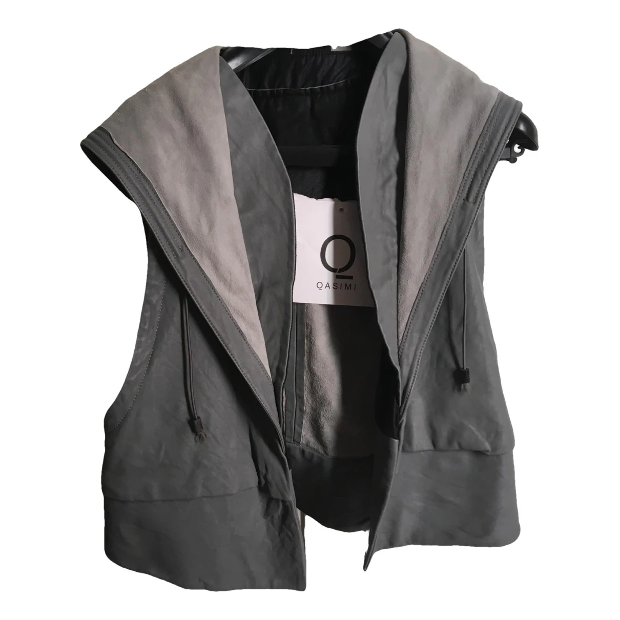Pre-owned Qasimi Leather Vest In Grey