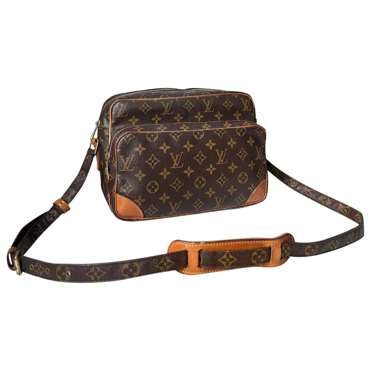 Pre-owned Louis Vuitton Cloth Satchel In Brown