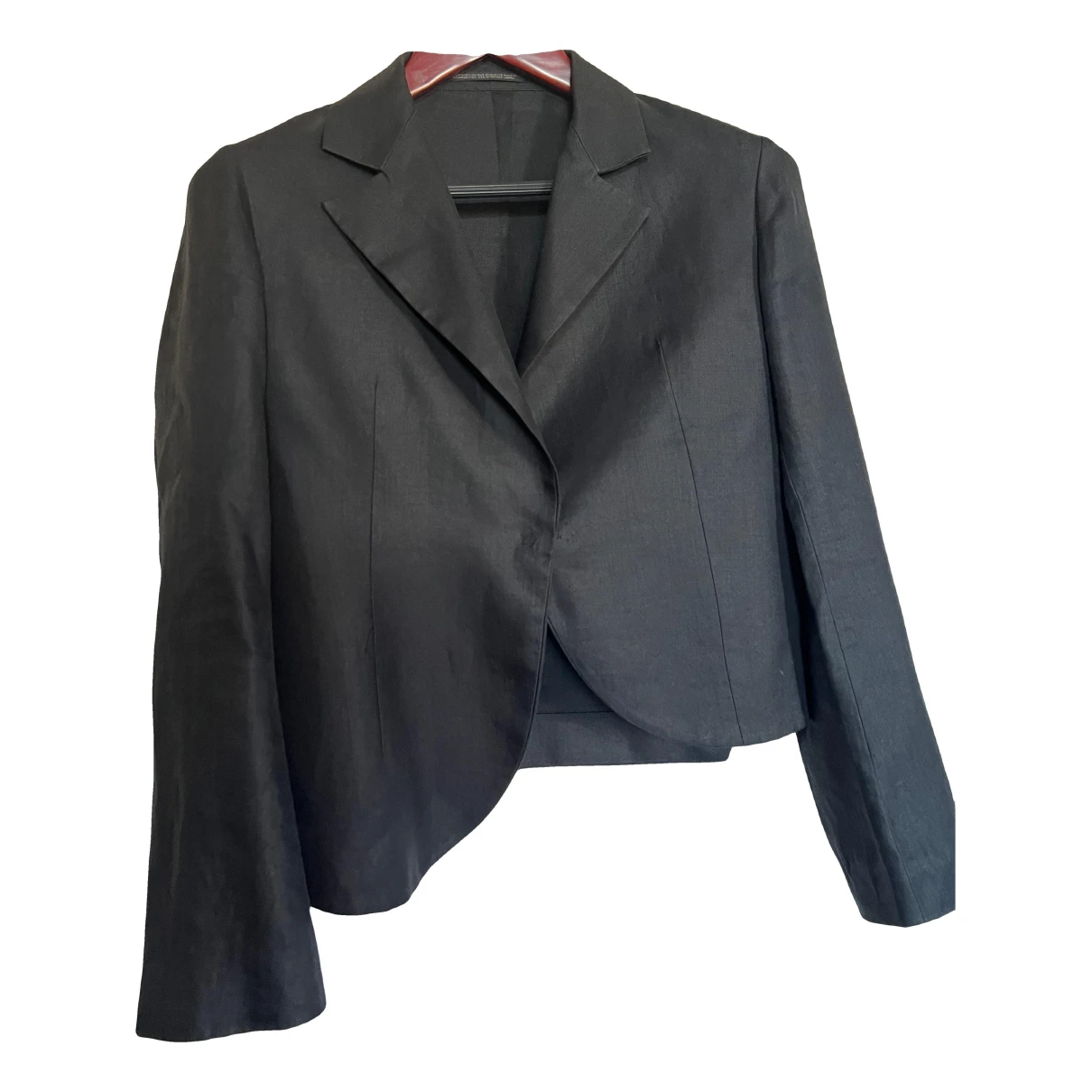Pre-owned Yohji Yamamoto Linen Short Vest In Black