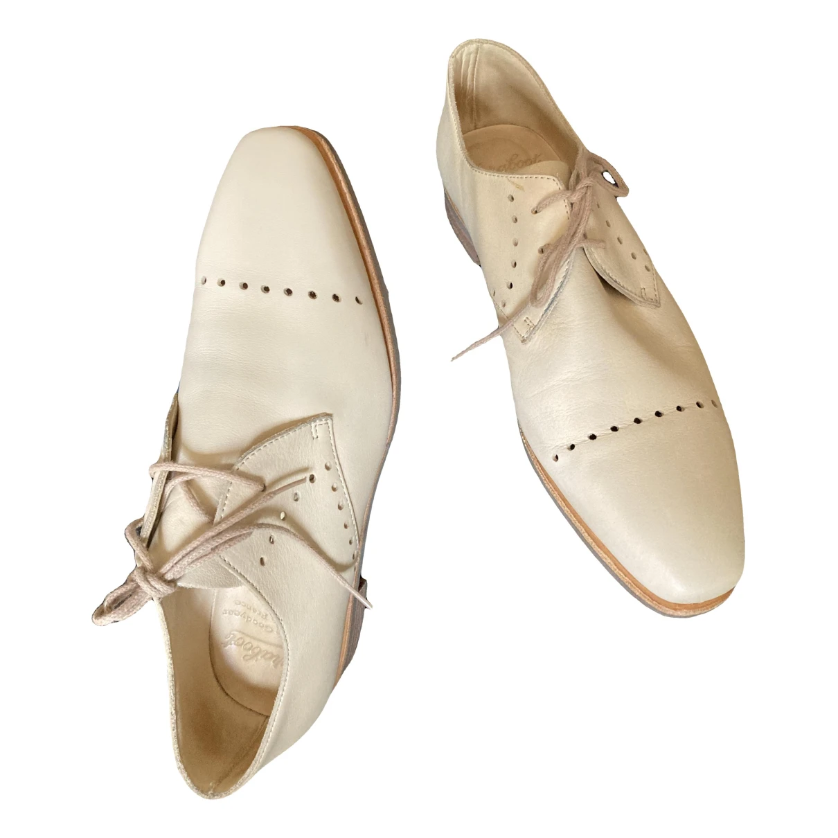 Pre-owned Paraboot Leather Flats In Beige