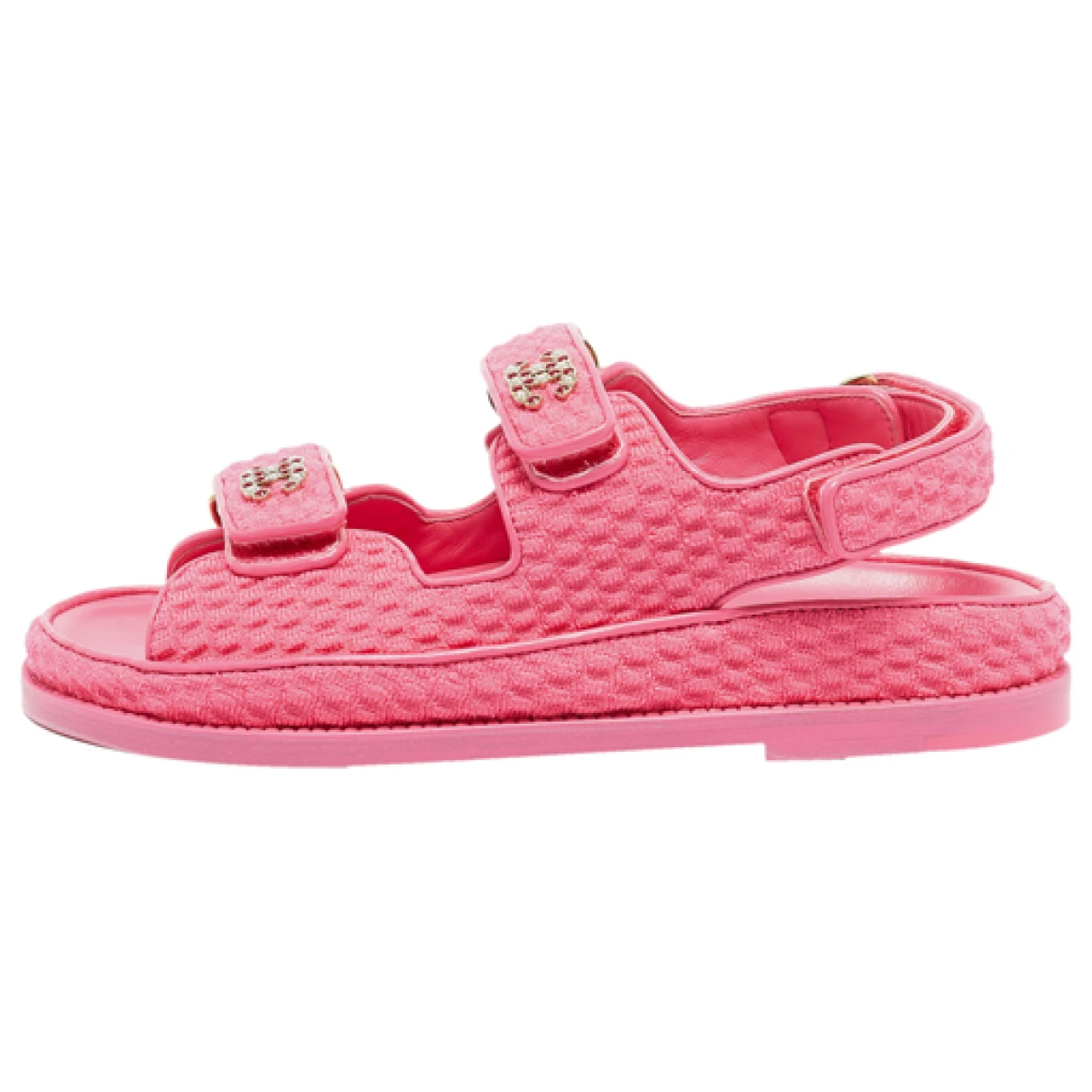 Pre-owned Chanel Cloth Sandal In Pink