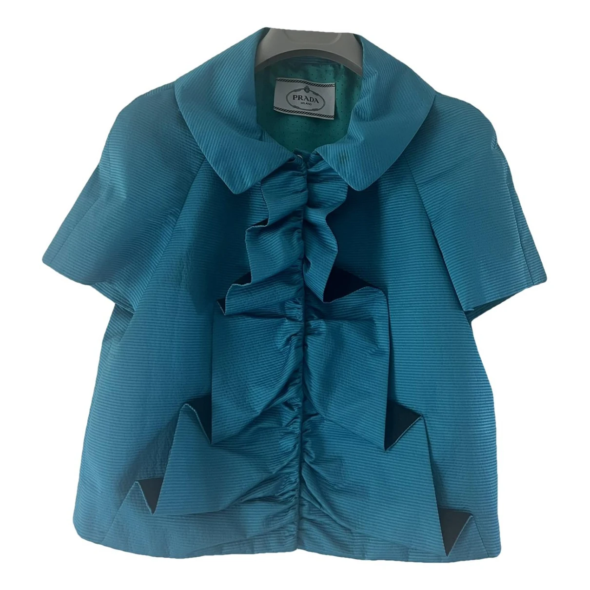 Pre-owned Prada Short Vest In Turquoise
