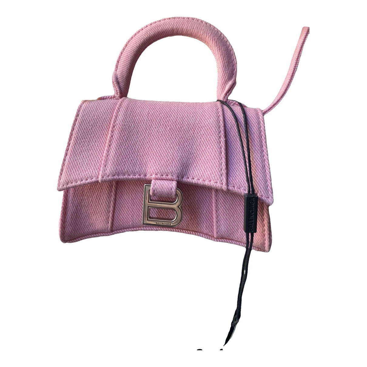 Pre-owned Balenciaga Hourglass Cloth Crossbody Bag In Pink