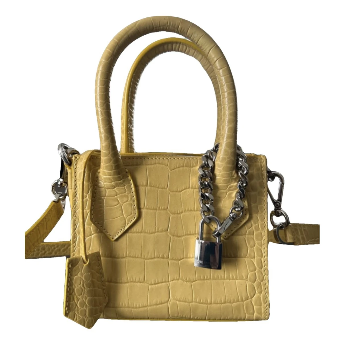 Pre-owned The Kooples Leather Crossbody Bag In Yellow