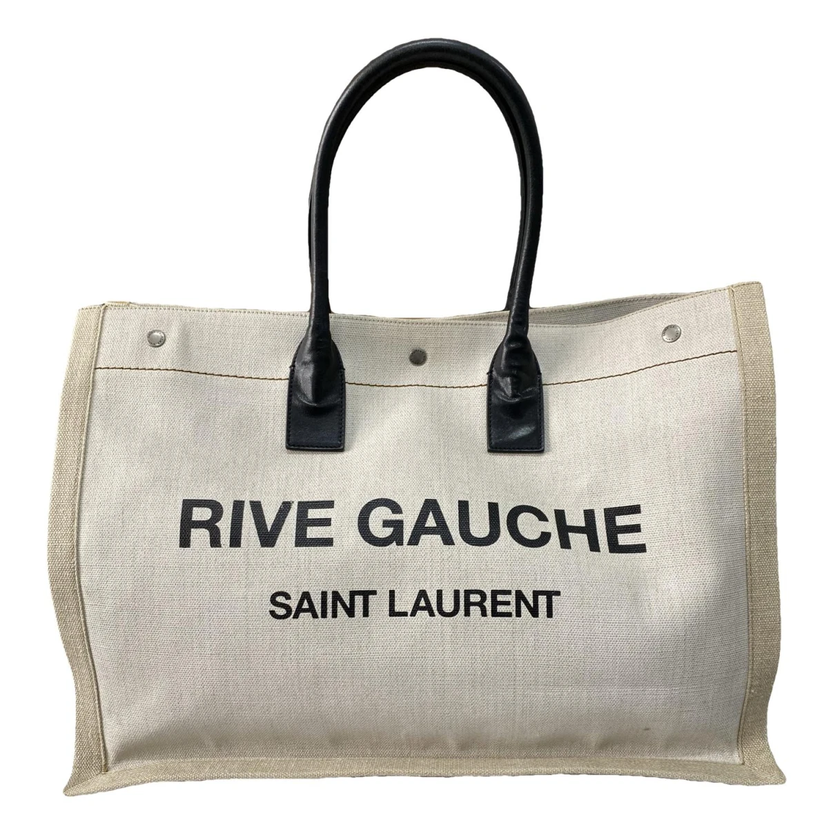 Pre-owned Saint Laurent Rive Gauche Cloth Handbag In Beige