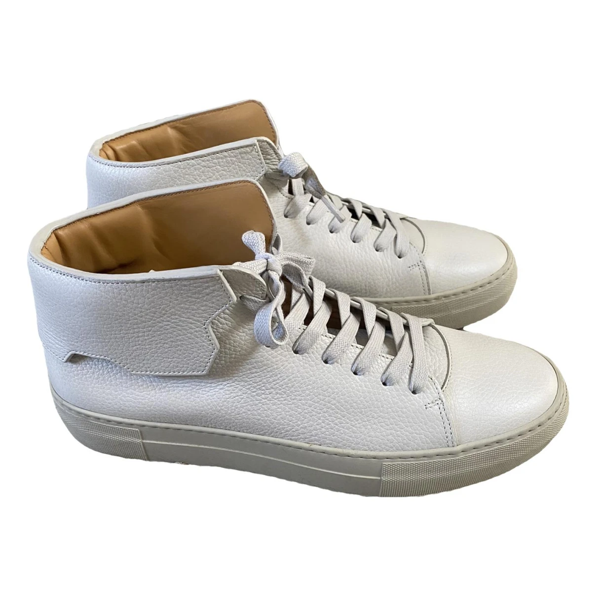 Pre-owned Buscemi Leather High Trainers In White