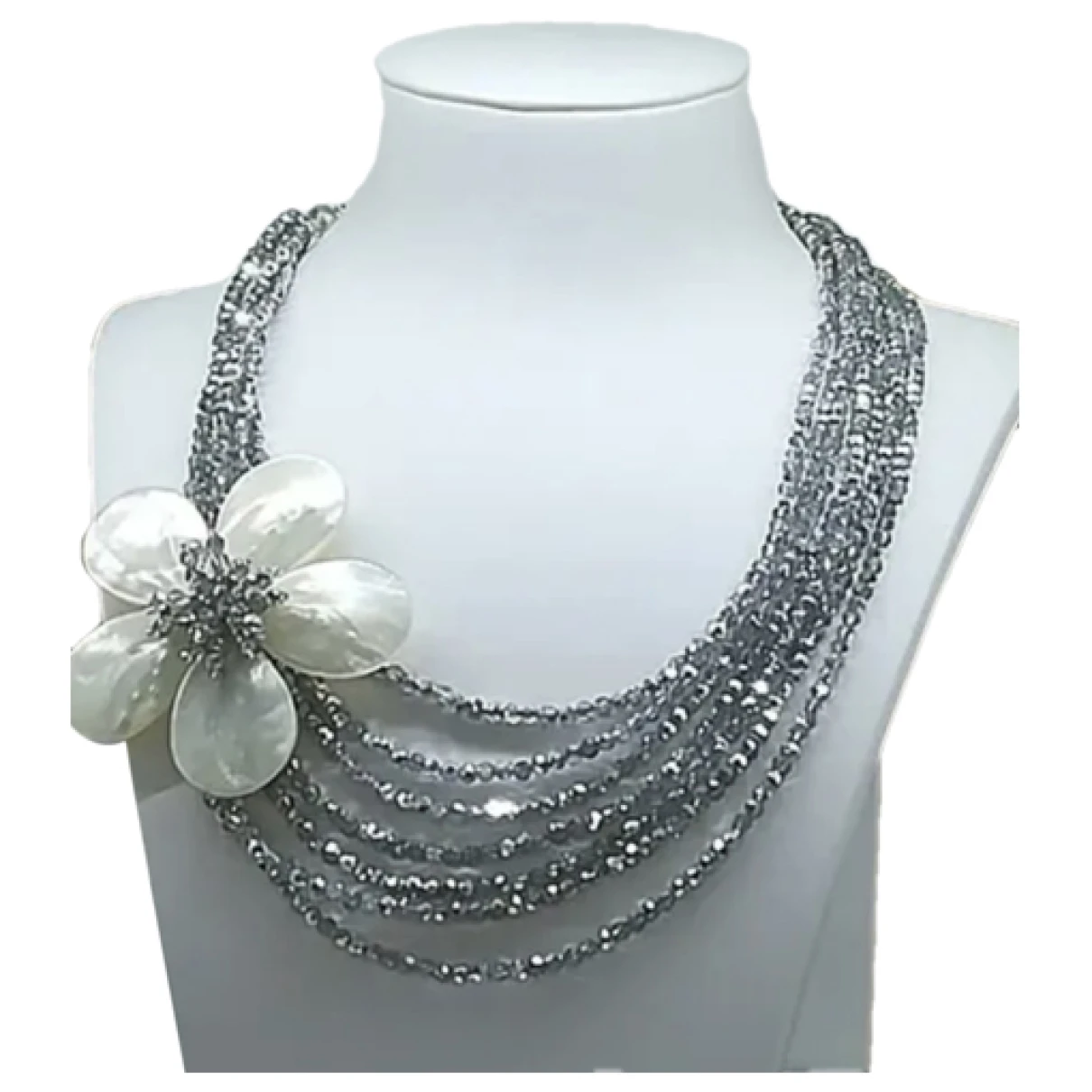 Pre-owned Ottaviani Crystal Necklace In Silver