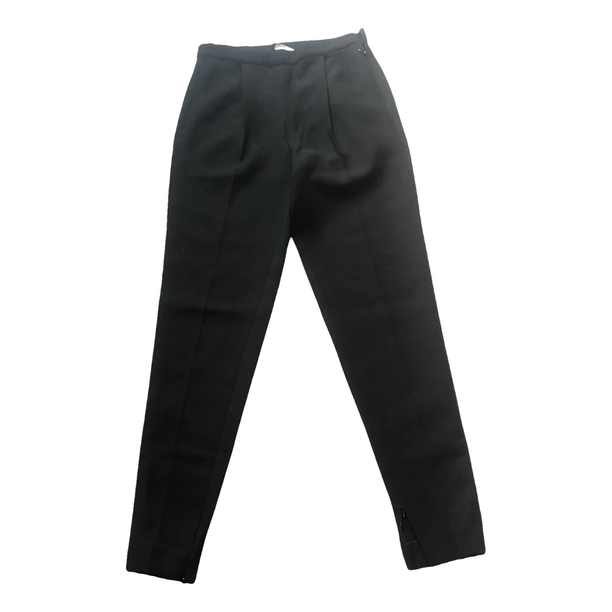 Pre-owned Longchamp Straight Pants In Black