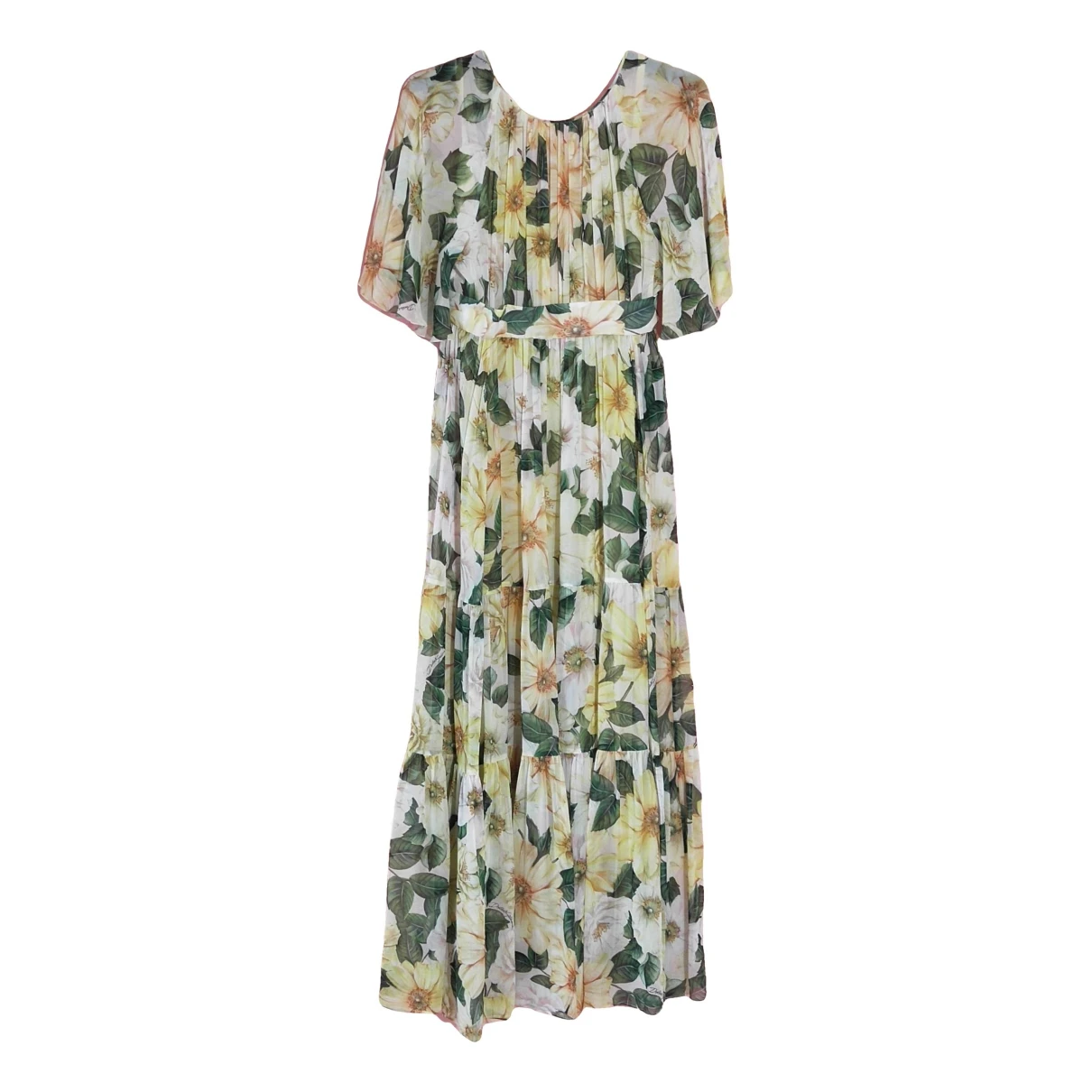 Pre-owned Dolce & Gabbana Silk Maxi Dress In Yellow
