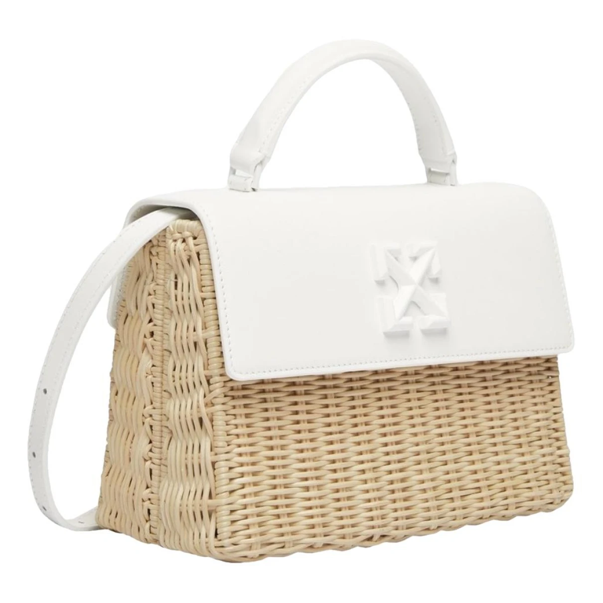 Pre-owned Off-white Leather Handbag In Multicolour