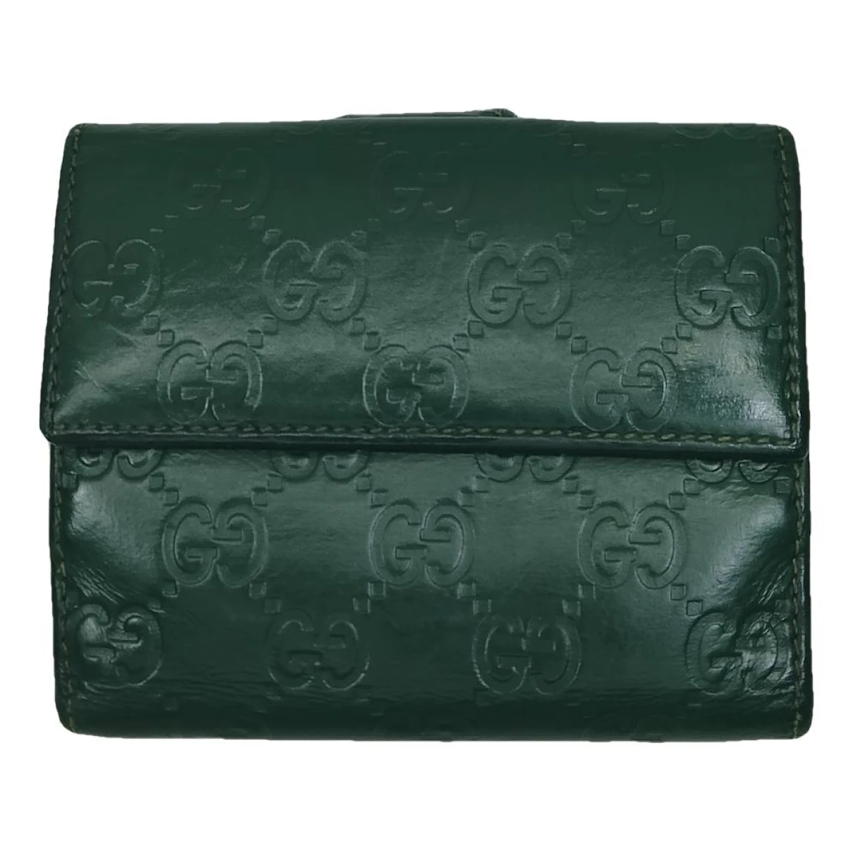 Pre-owned Gucci Leather Wallet In Green