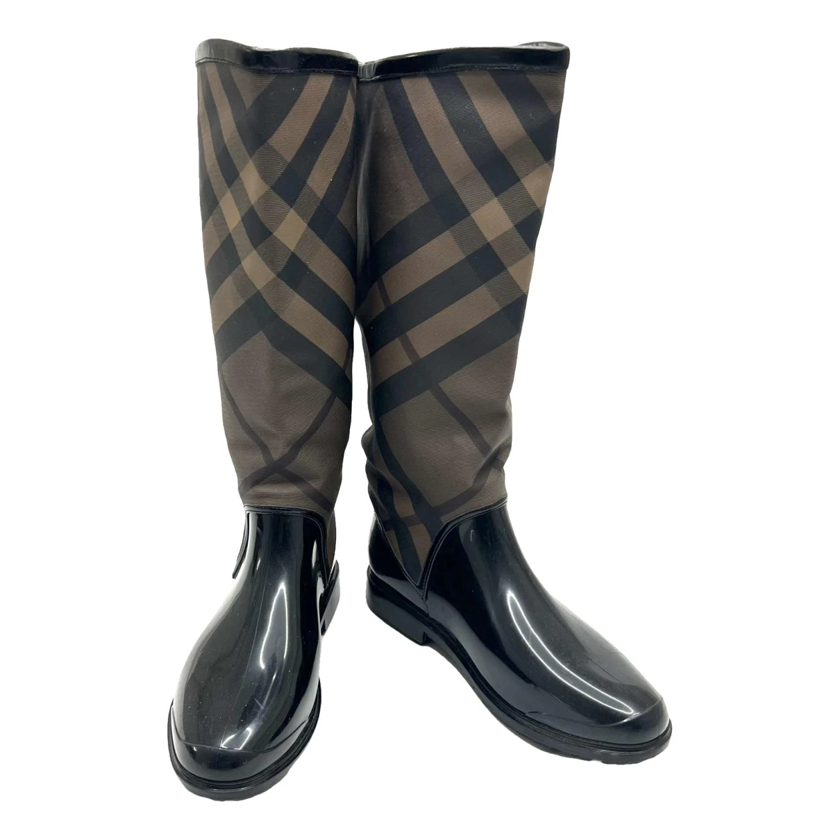 Pre-owned Burberry Wellington Boots In Black