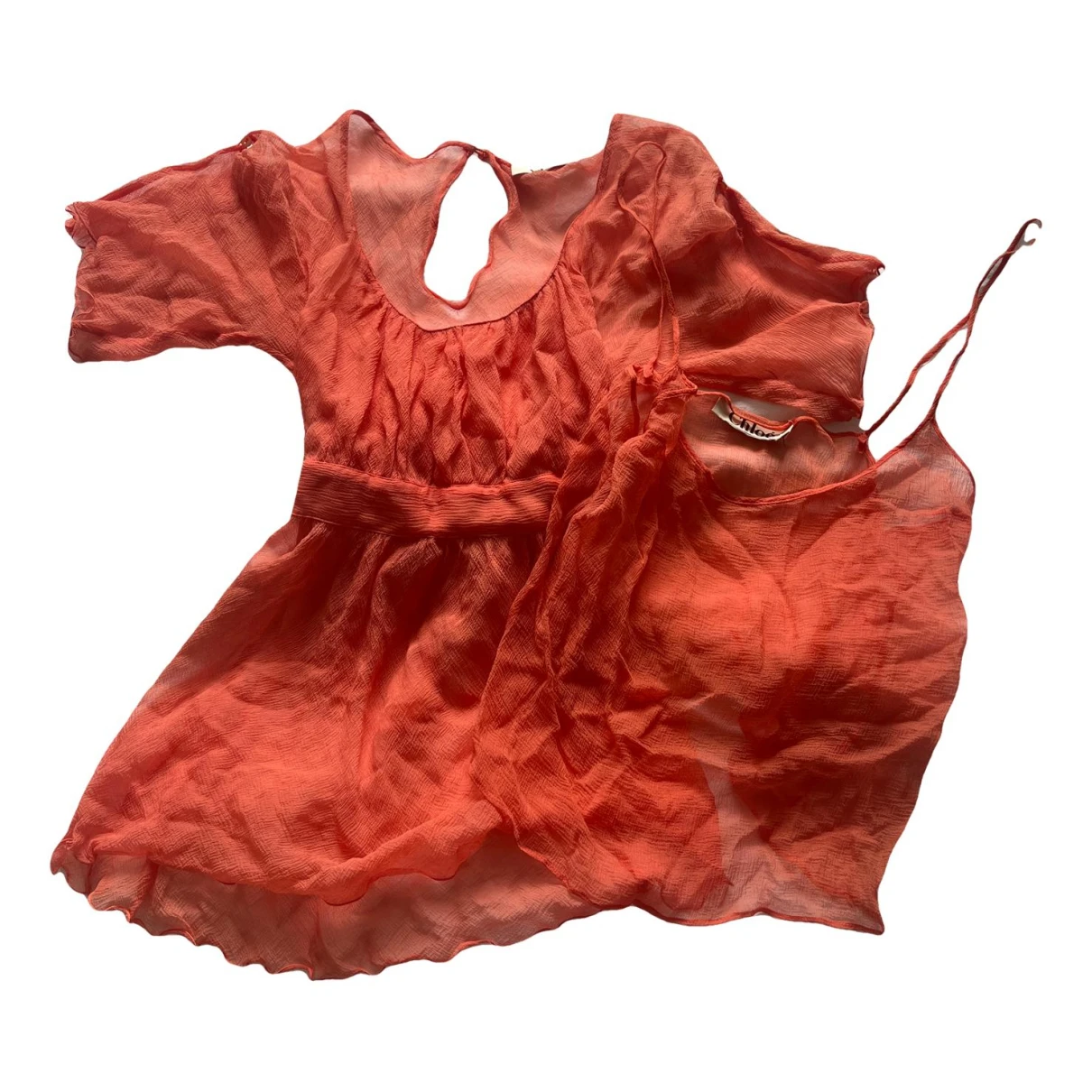 Pre-owned Chloé Silk Blouse In Orange
