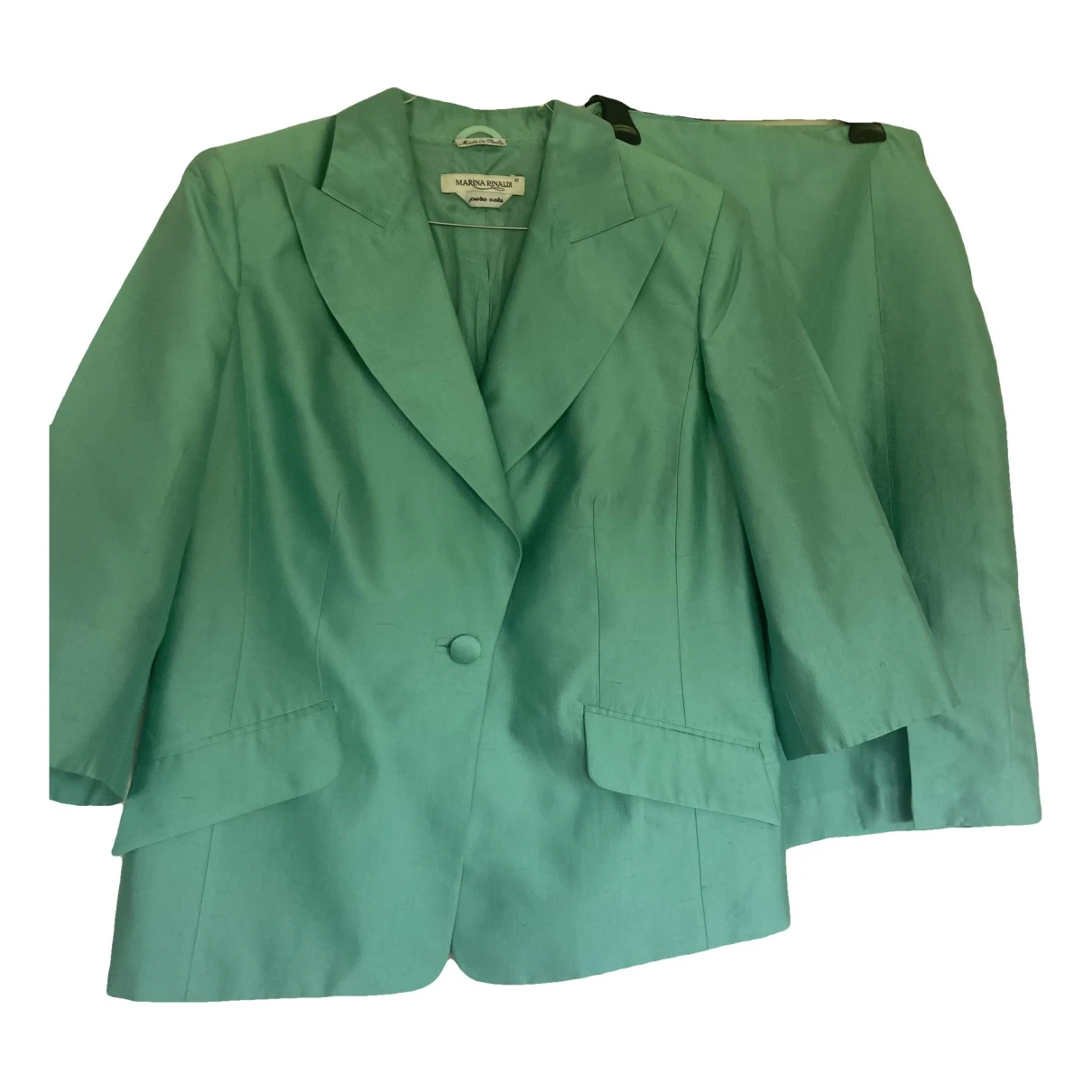 Pre-owned Marina Rinaldi Silk Dress In Green