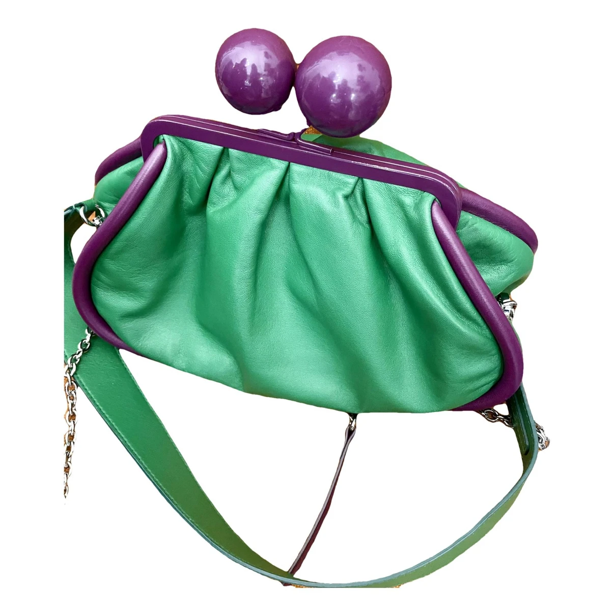 Pre-owned Max Mara Pasticcino Leather Handbag In Green