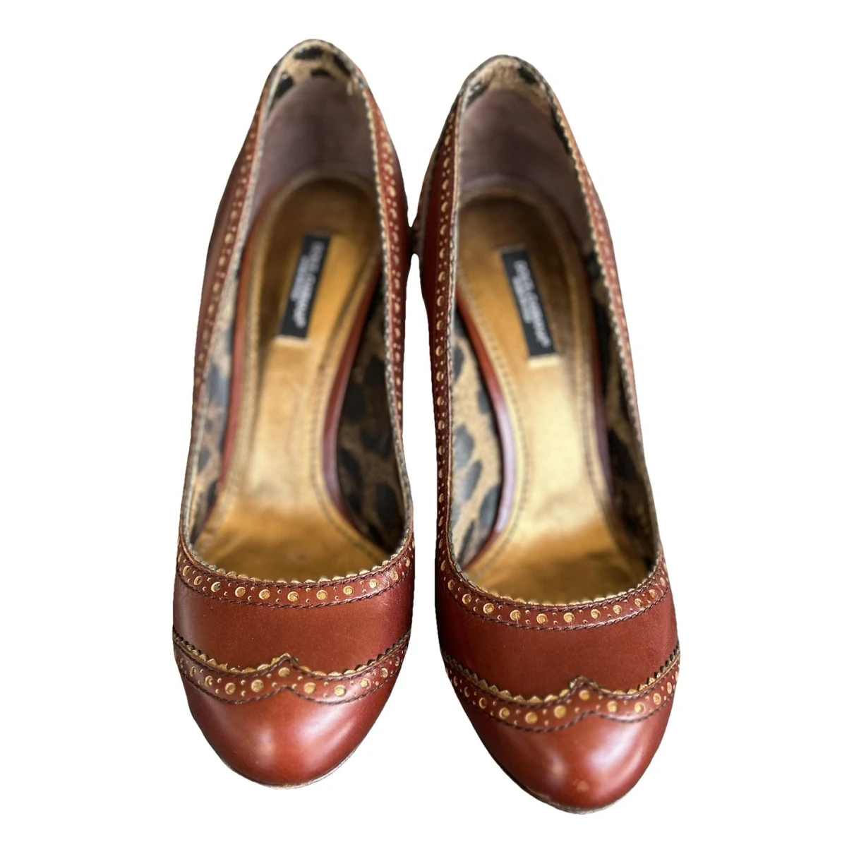 Pre-owned Dolce & Gabbana Leather Heels In Burgundy