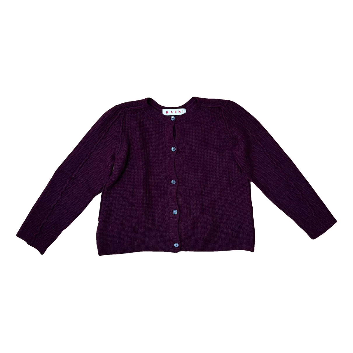 Pre-owned Marni Cashmere Cardigan In Burgundy