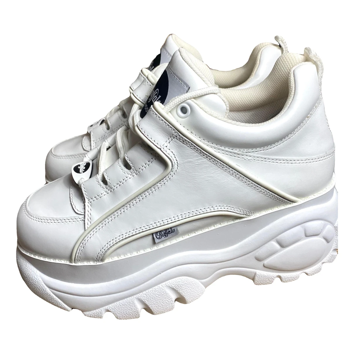 Pre-owned Buffalo Leather Trainers In White