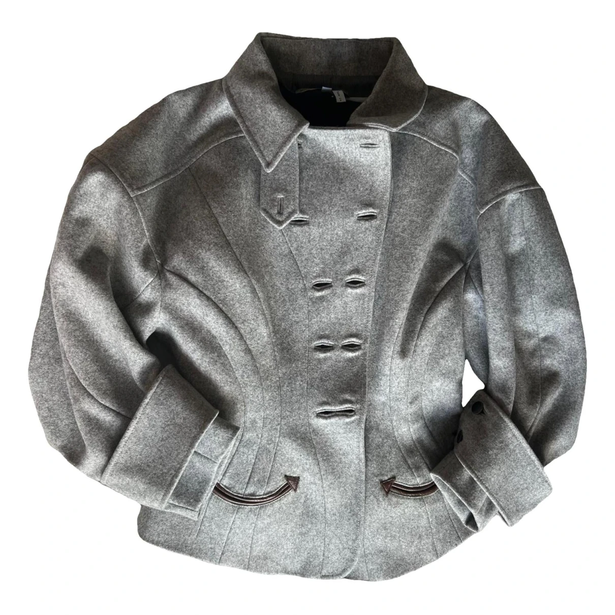 Pre-owned Balenciaga Wool Jacket In Grey