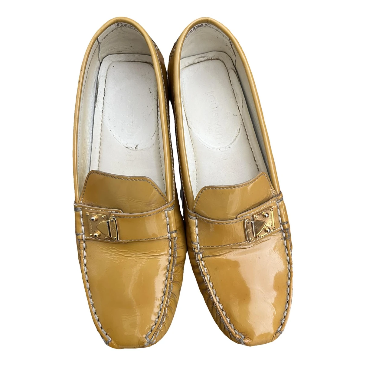Pre-owned Louis Vuitton Leather Flats In Yellow