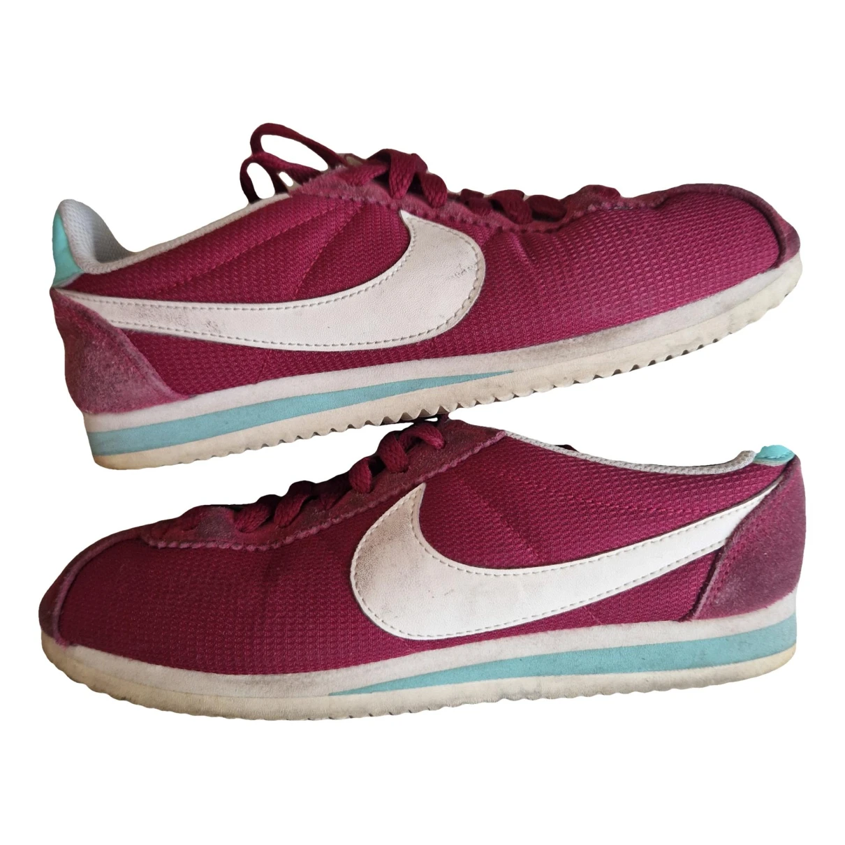 Pre-owned Nike Cortez Trainers In Burgundy