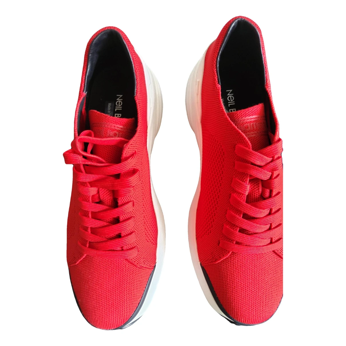 Pre-owned Neil Barrett Cloth Low Trainers In Red