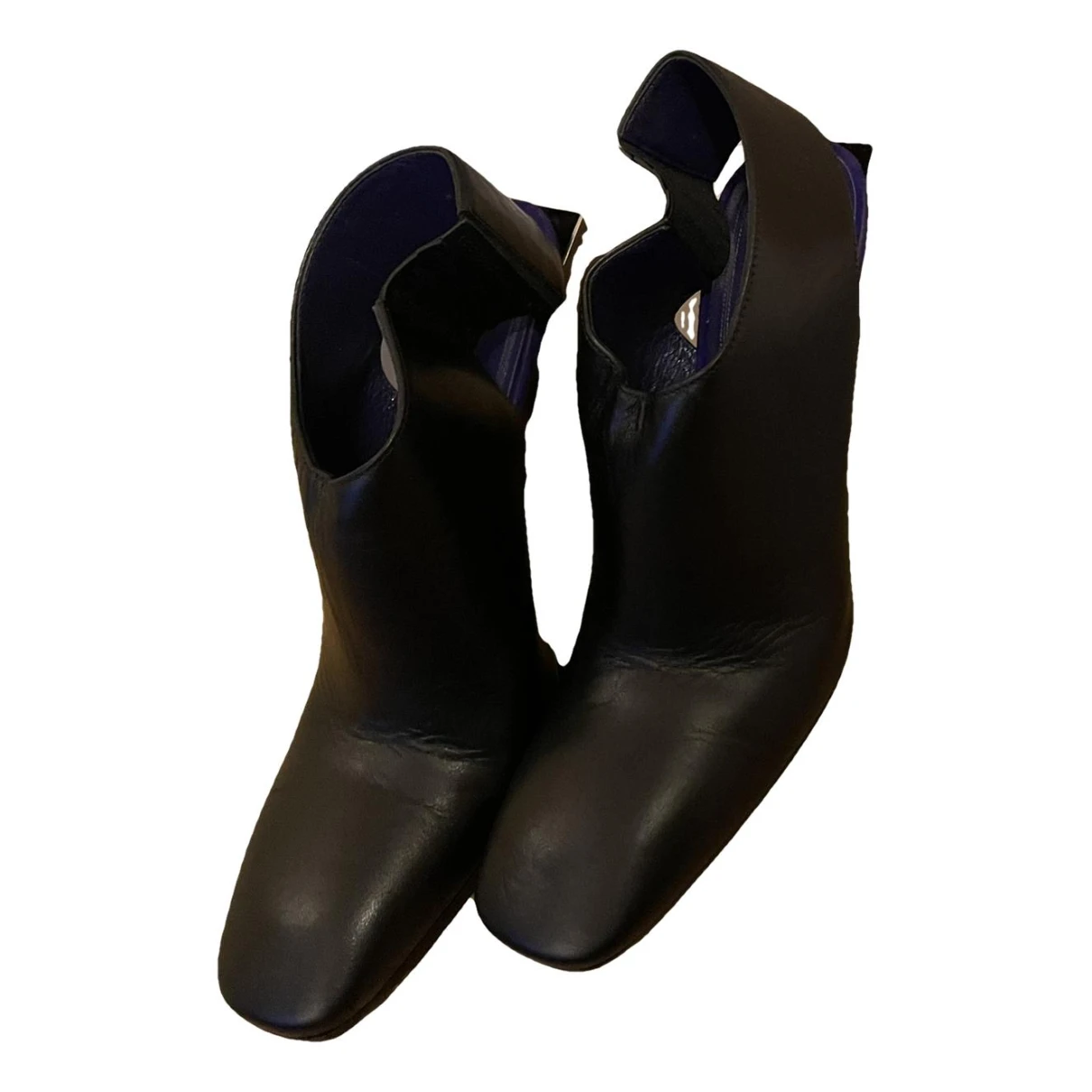 Pre-owned Celine Leather Mules & Clogs In Black