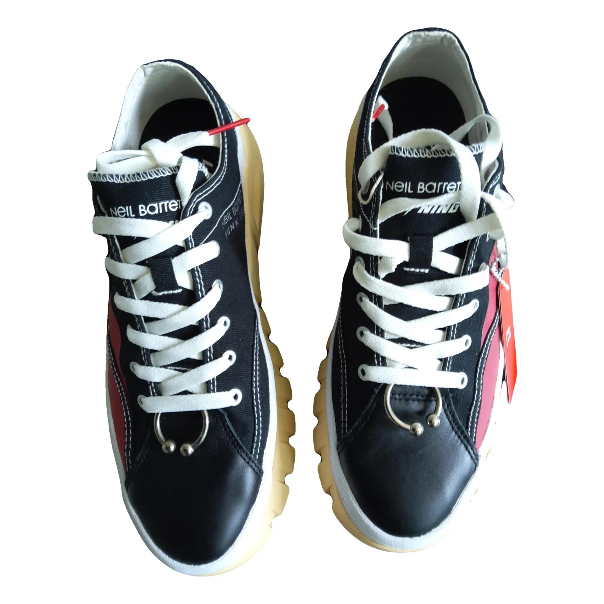 Pre-owned Neil Barrett Cloth Low Trainers In Multicolour