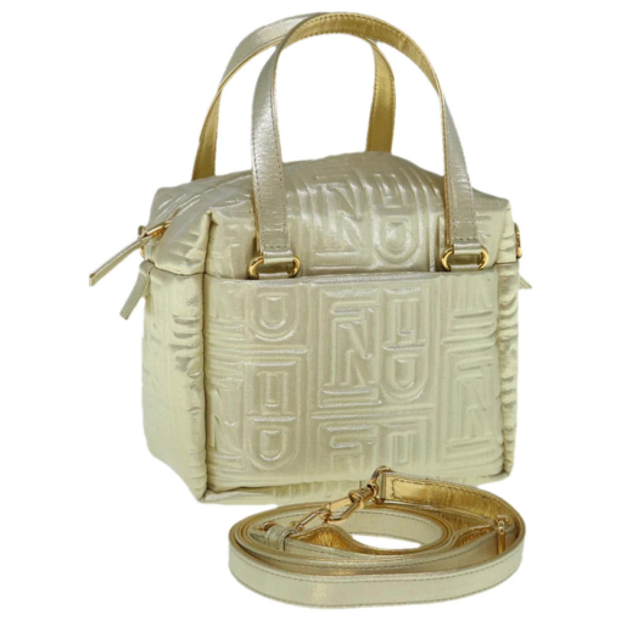 Pre-owned Fendi Cloth Handbag In Gold