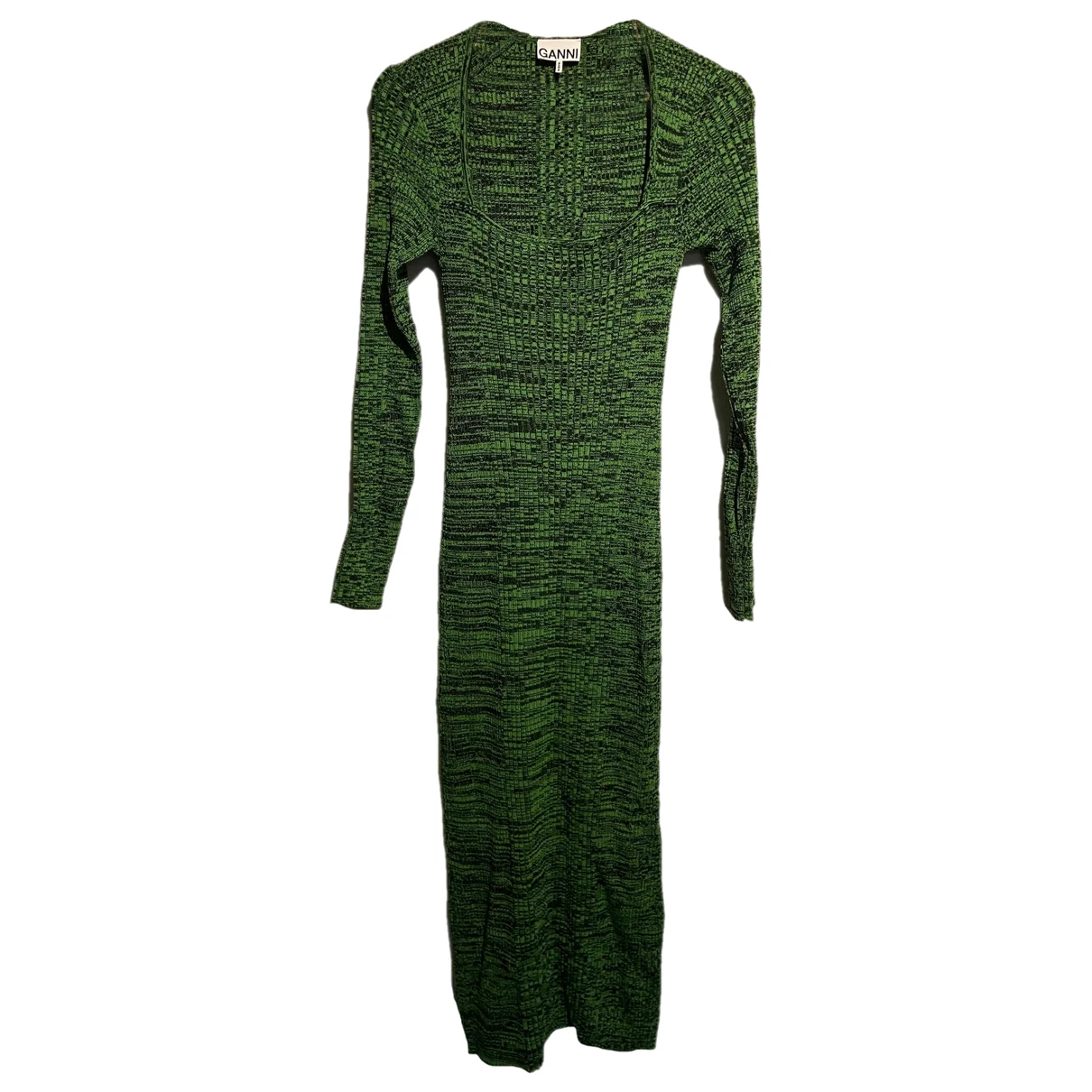 Pre-owned Ganni Dress In Green