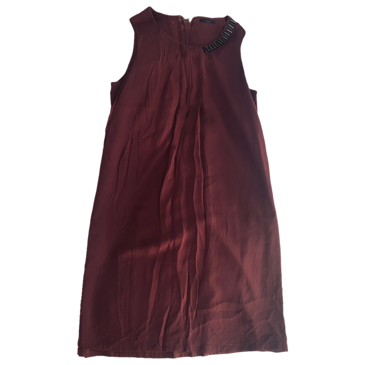Pre-owned Ikks Mid-length Dress In Burgundy