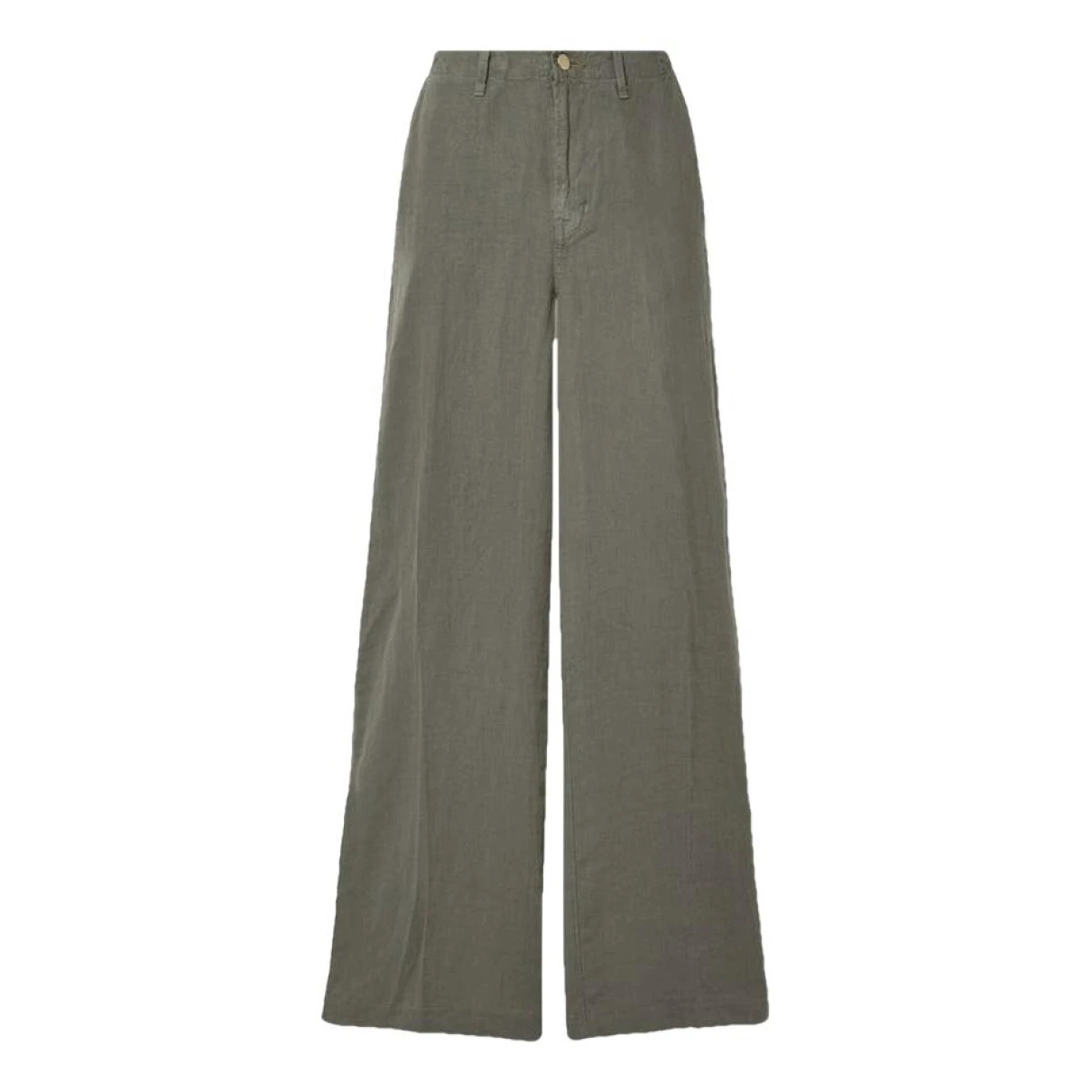 Pre-owned L Agence Linen Large Pants In Green