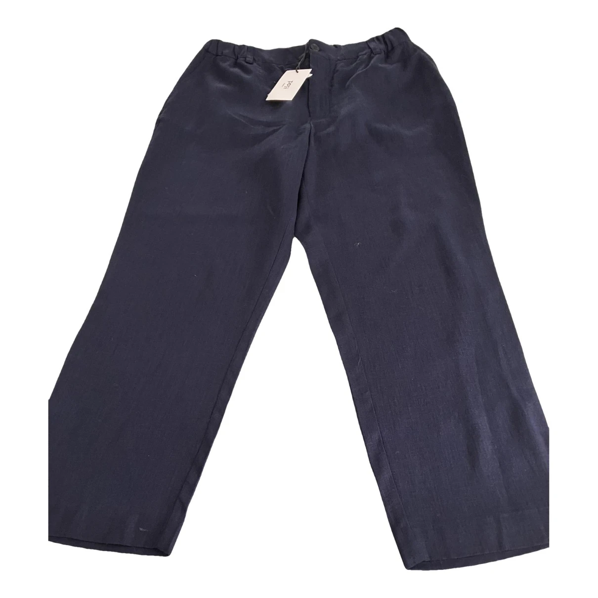 Pre-owned Hod Linen Straight Pants In Blue