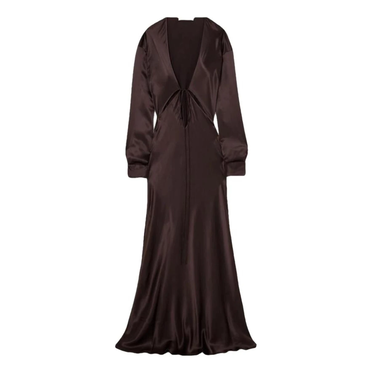 Pre-owned Christopher Esber Silk Maxi Dress In Brown
