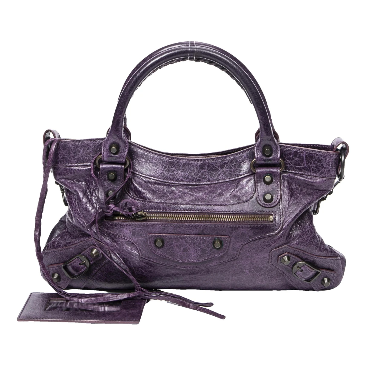 Pre-owned Balenciaga Leather Handbag In Purple