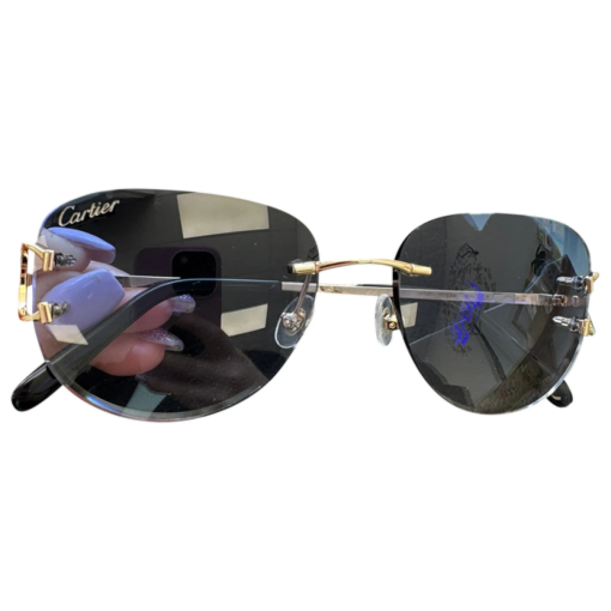 Pre-owned Cartier Sunglasses In Blue