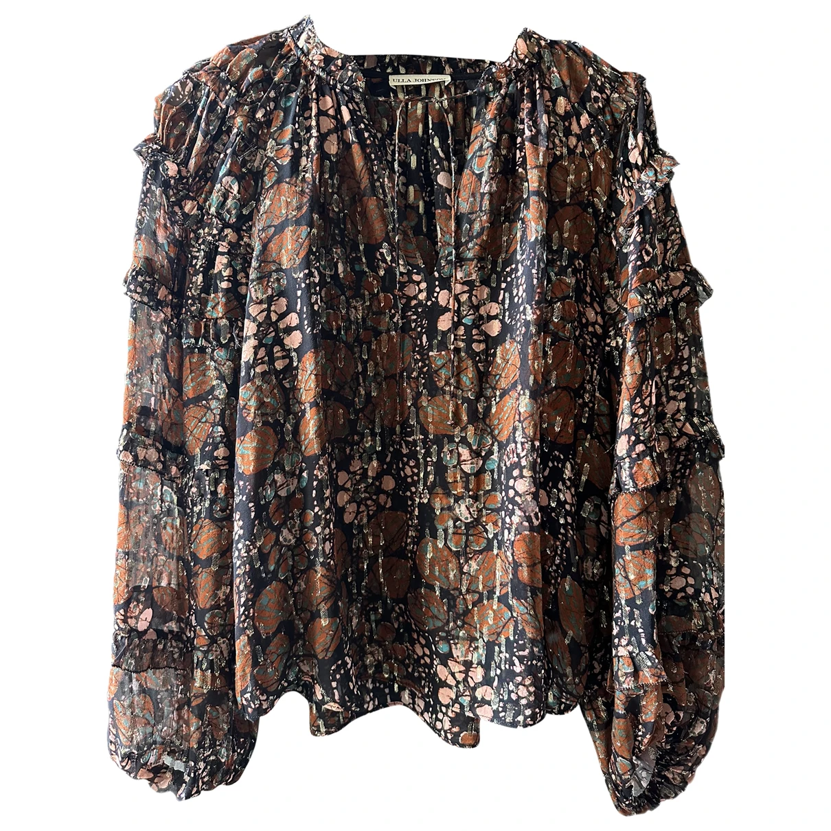 Pre-owned Ulla Johnson Silk Blouse In Brown
