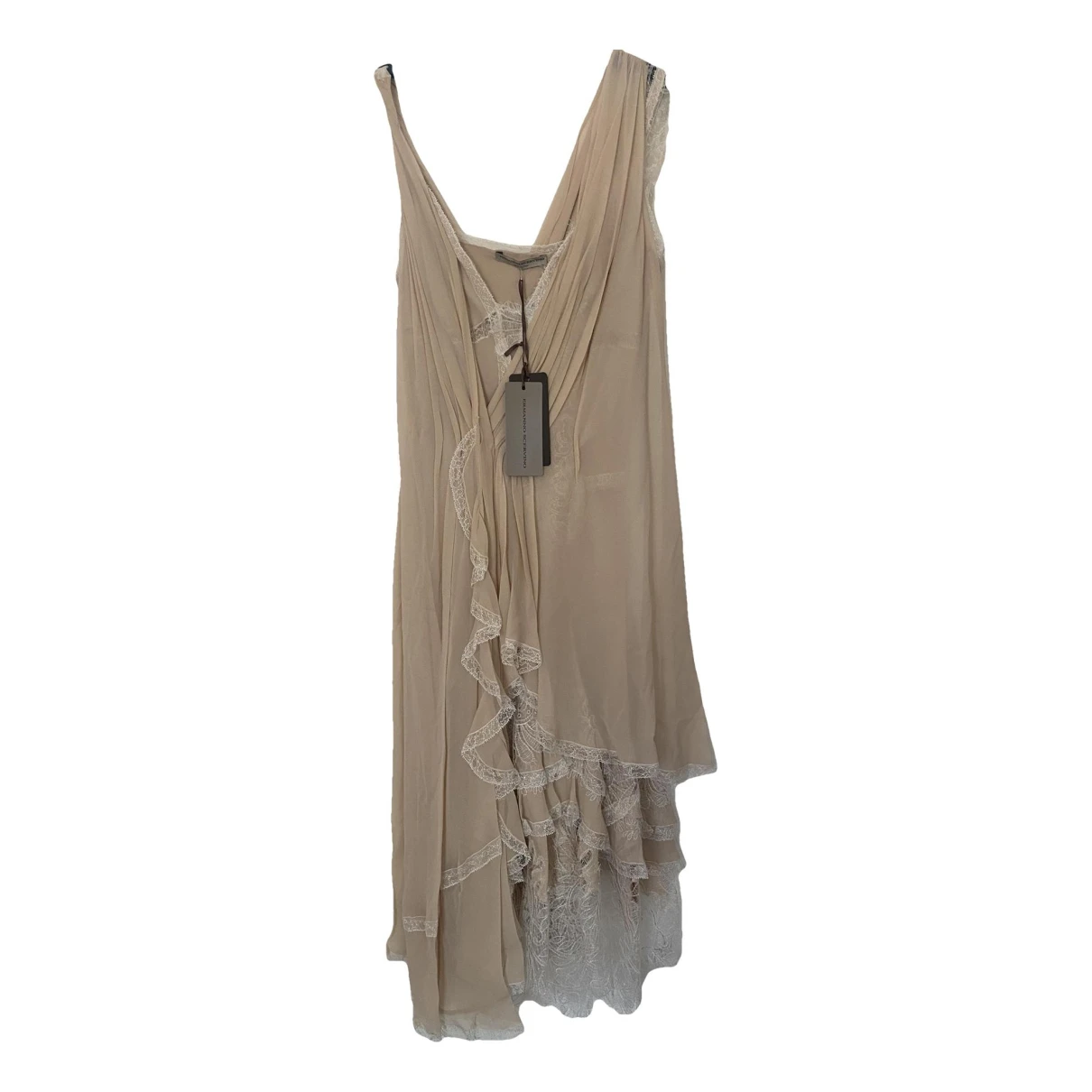 Pre-owned Ermanno Scervino Silk Mid-length Dress In Beige