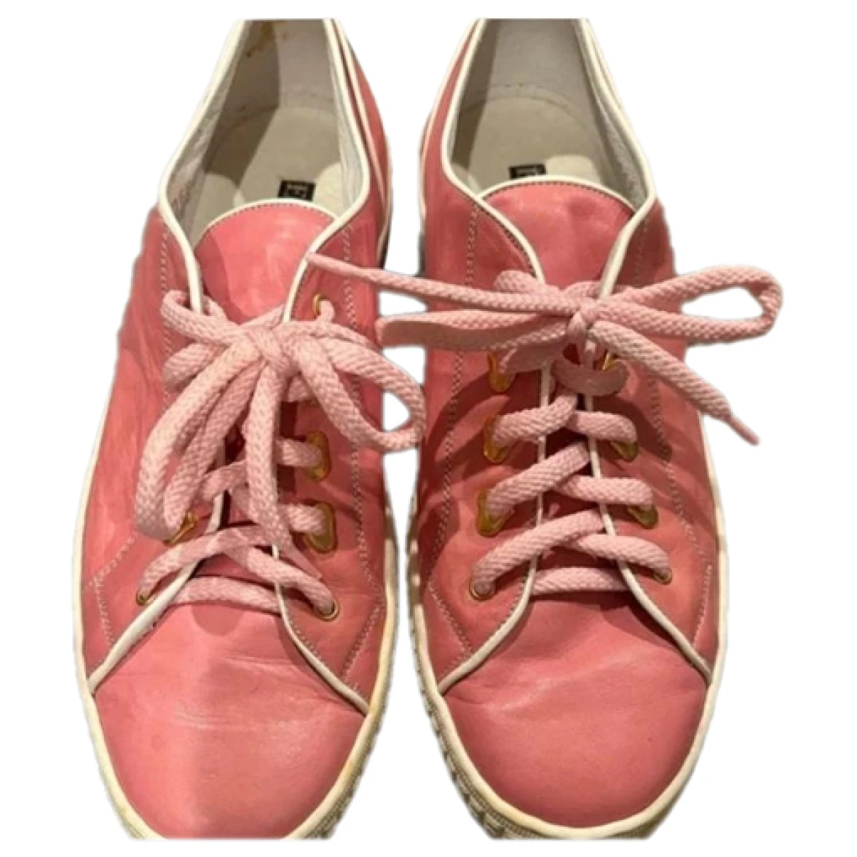 Pre-owned Escada Leather Lace Ups In Pink