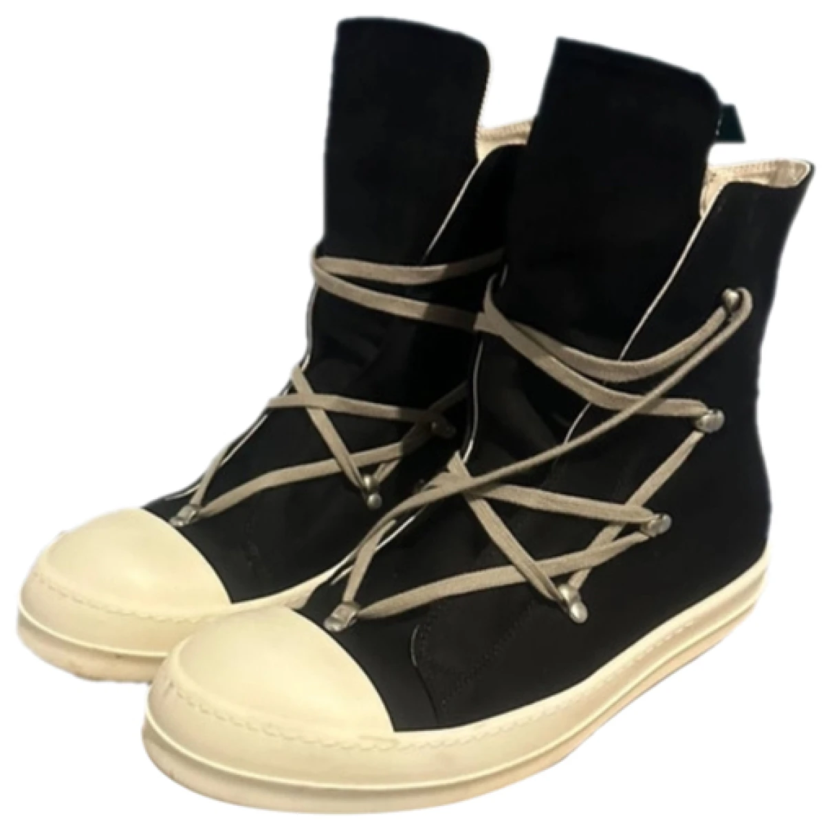 Pre-owned Rick Owens Cloth Boots In Black