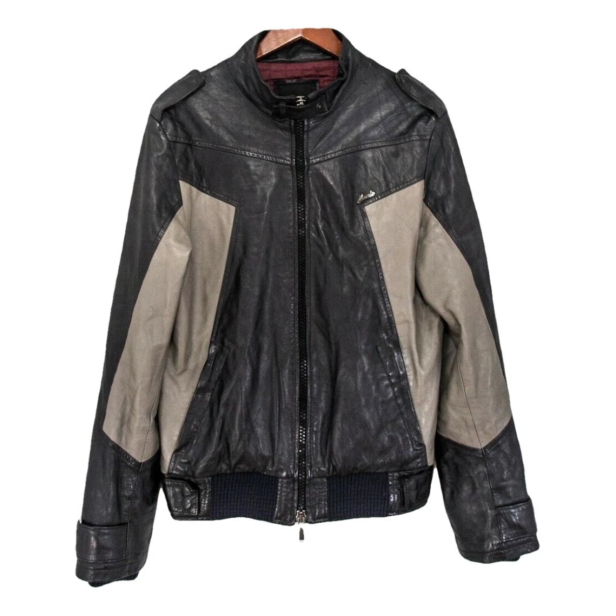 Pre-owned Antony Morato Leather Jacket In Grey