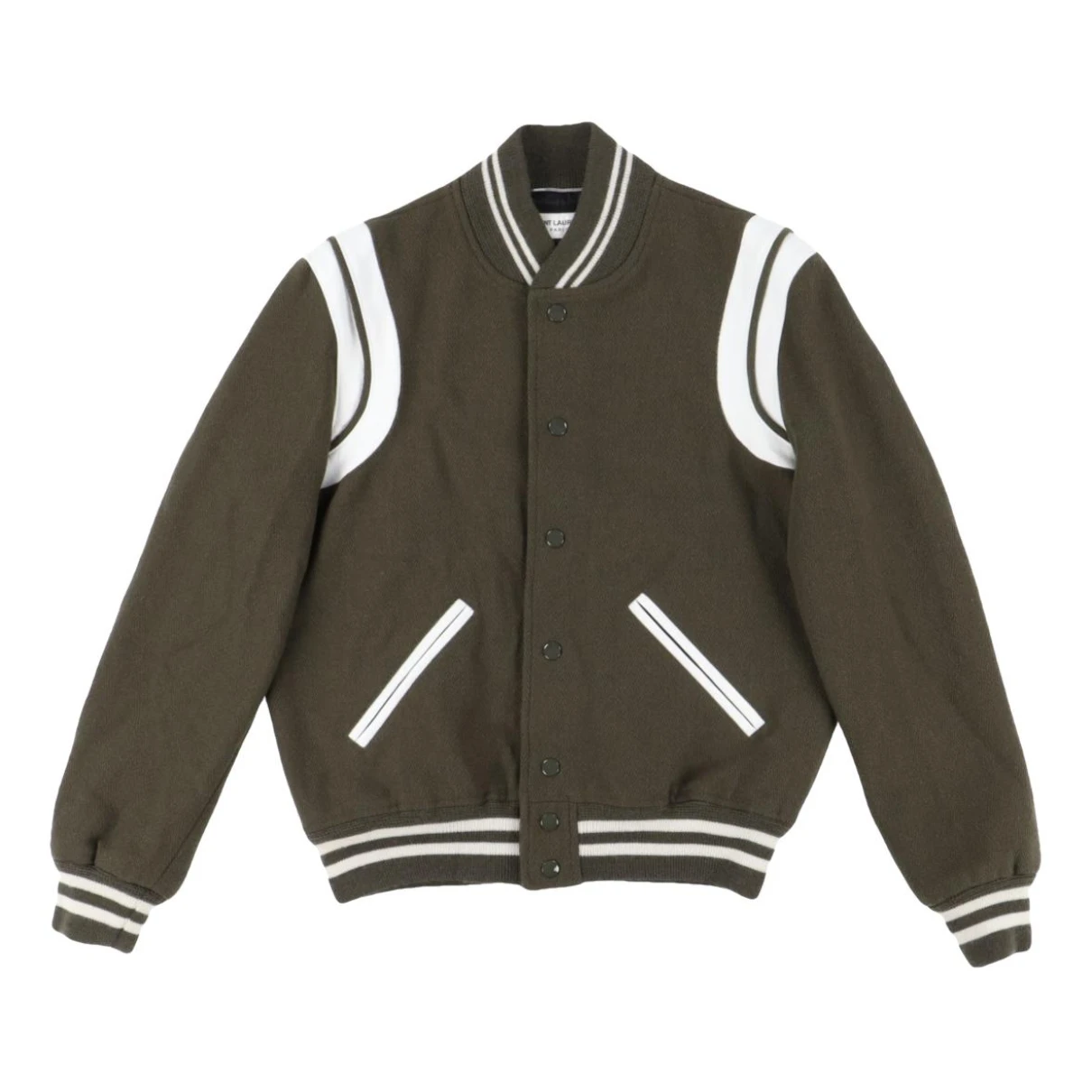 Pre-owned Saint Laurent Wool Jacket In Khaki