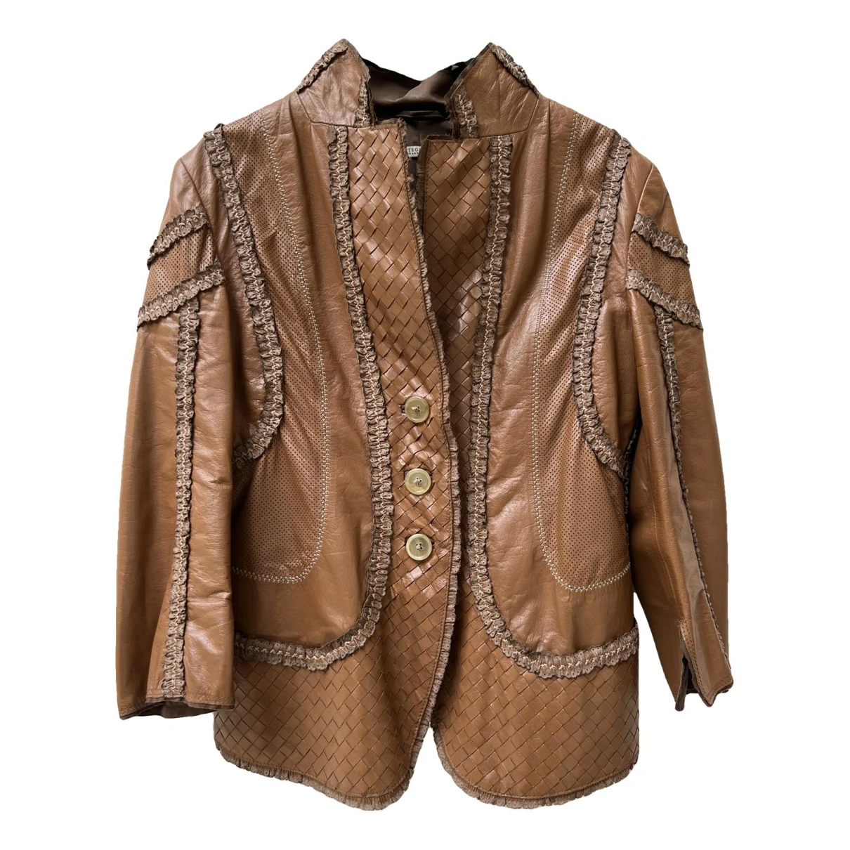 Pre-owned Bottega Veneta Leather Jacket In Brown