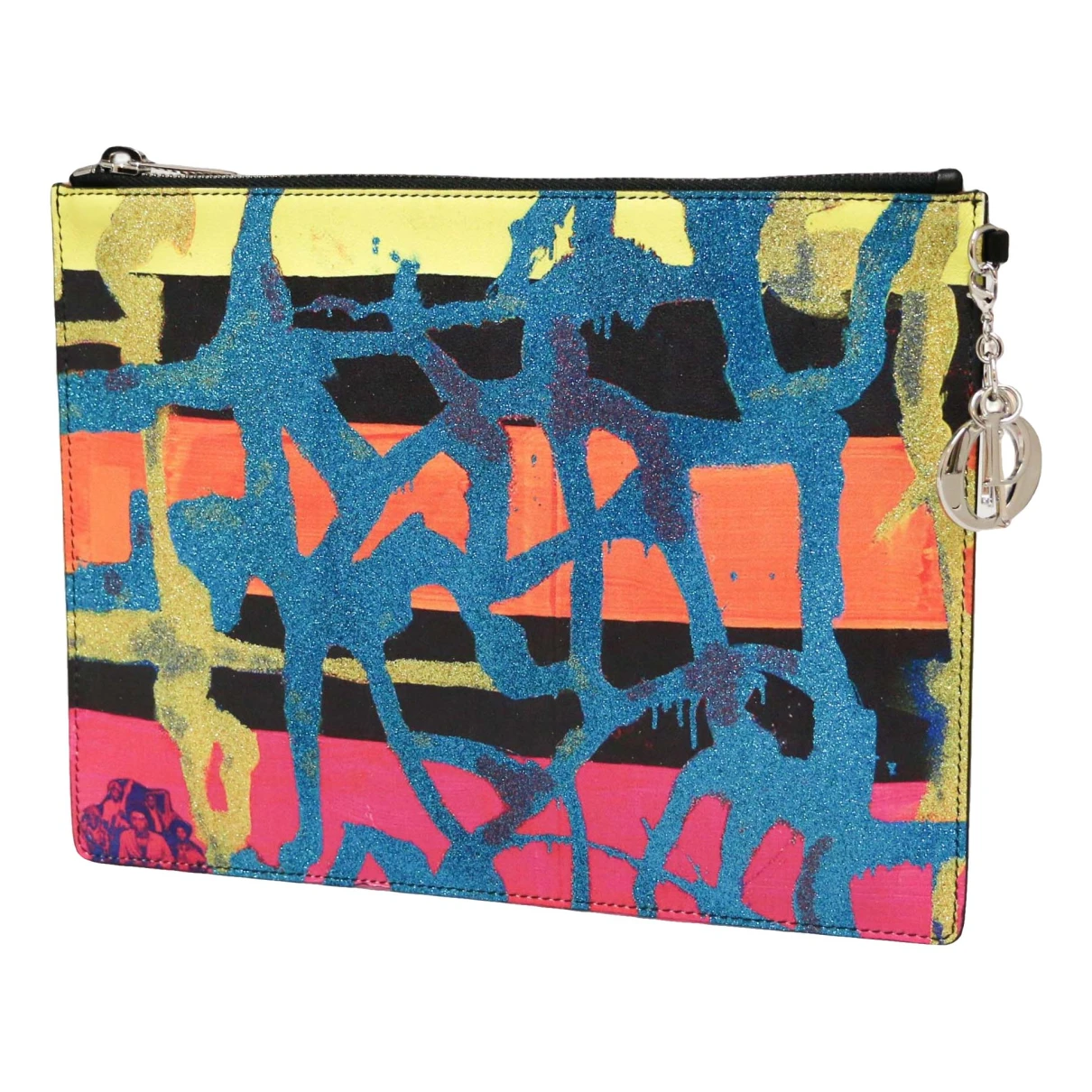 Pre-owned Dior Leather Clutch Bag In Multicolour