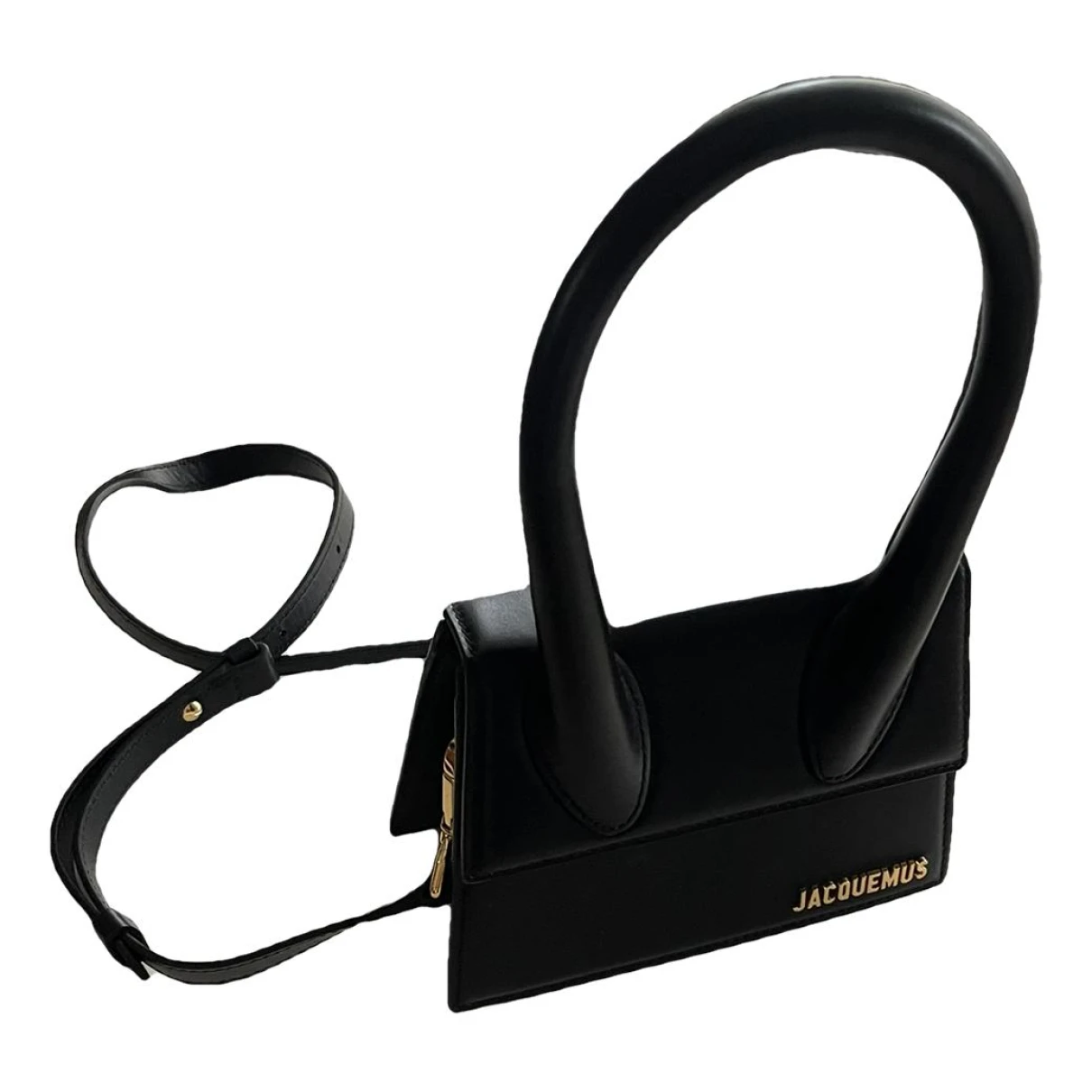 Pre-owned Jacquemus Chiquito Leather Handbag In Black