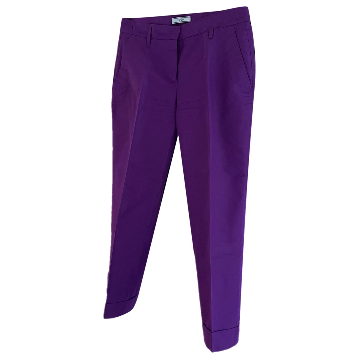 Pre-owned Prada Silk Trousers In Purple